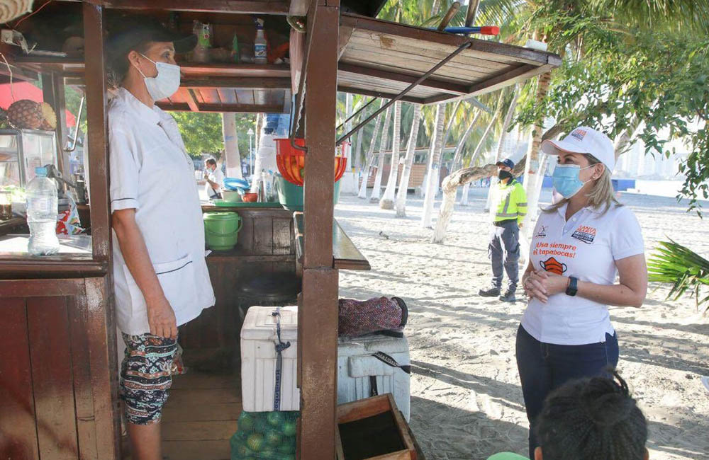 Alcaldesa supervisó normas de bioseguridad en las playas