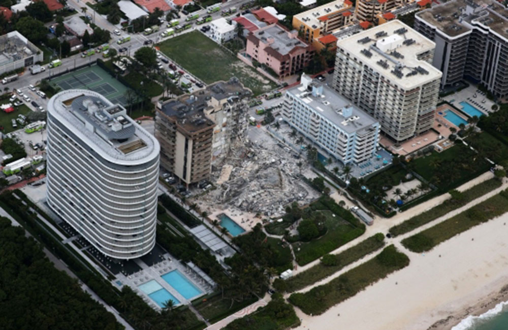 Reportan 6 casos de covid en bomberos que trabajan en el derrumbe de Miami