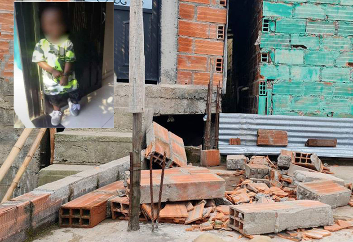 Tragedia en el barrio Olaya Herrera de Medellín: muro se desplomó y mató a un niño de cuatro años