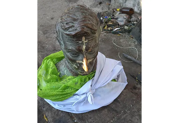 Seguridad Comunitaria rescata busto en bronce