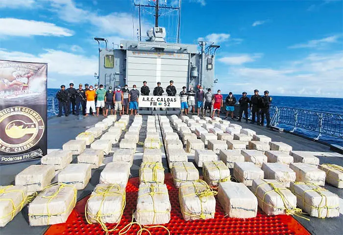 Armada decomisó en el Mar Caribe más de dos toneladas de cocaína