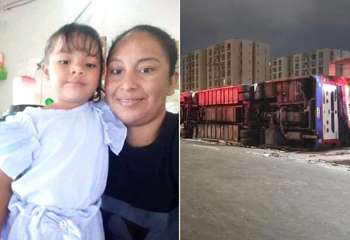 Ella era Damiana, la niña de 5 años que murió tras volcarse bus en La Piragua
