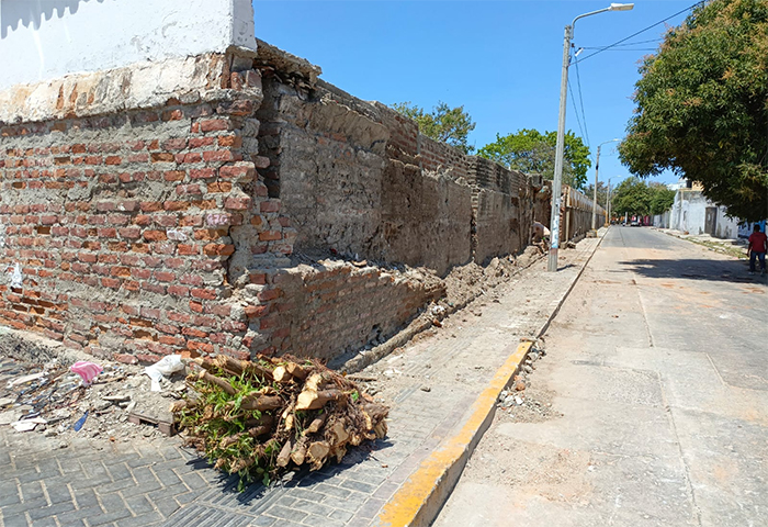 Retirados ladrillos de pared del cementerio que derribó 'la loca'